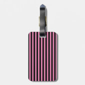 Roze zwarte streep GLITTER CUSTOM BAGAGELABEL (Achterkant verticaal)