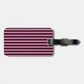 Roze zwarte streep GLITTER CUSTOM BAGAGELABEL (Achterkant horizontaal)
