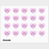 Roze & Zwarte Streep Sweet Sixteen Envelope Sticke Hart Sticker (Vel)
