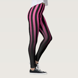 Roze Zwarte Streep Vervagende naar Zwart Leggings