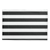 Roze zwarte streepjes in Flamingo Gold Script Kussensloop (Achterkant)