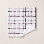 Roze Zwarte Strepen Bad Handdoek (Wasdoekje)