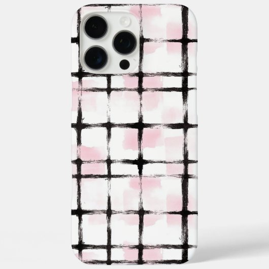 Roze Zwarte Strepen Case-Mate iPhone Case (Achterkant)