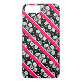 Roze zwarte strepen Case-Mate iPhone case (Achterkant)