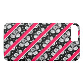Roze zwarte strepen Case-Mate iPhone case (Achterkant (Horizontaal))