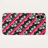 Roze zwarte strepen Case-Mate iPhone case (Achterkant (horizontaal))