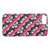 Roze zwarte strepen Case-Mate iPhone case (Achterkant (Horizontaal))