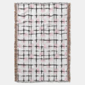 Roze Zwarte Strepen  Deken (Voorkant Verticaal)