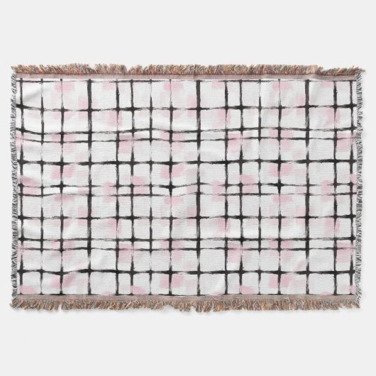 Roze Zwarte Strepen  Deken (Voorkant)