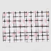 Roze Zwarte Strepen Golfhanddoek (Horizontaal)