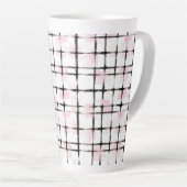 Roze Zwarte Strepen Latte Mok (Rechterhoek)