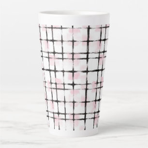 Roze Zwarte Strepen Latte Mok