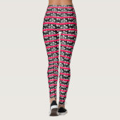 Roze zwarte strepen leggings (Achterkant)