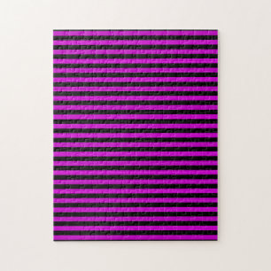 Roze Zwarte Strepen Naadloos Patroon Legpuzzel