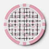 Roze Zwarte Strepen   Poker Chips (Voorkant)