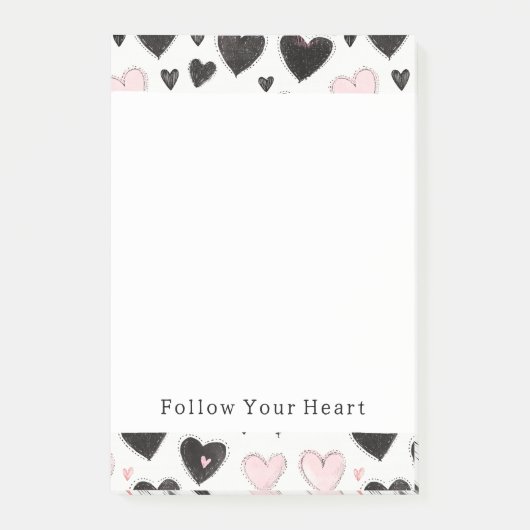 Roze Zwarte Strepen Post-it® Notes (Voorkant)