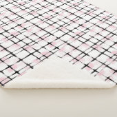 Roze Zwarte Strepen  Sherpa Deken (3/4)