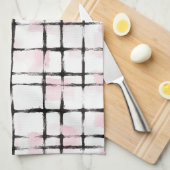 Roze Zwarte Strepen   Theedoek (Quarter Fold)