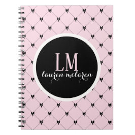 Roze & Zwarte Strik Monogram Notitieboek