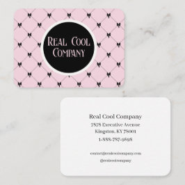 Roze & Zwarte Strik Monogram Visitekaartje