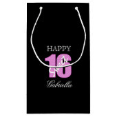 Roze zwarte tas van 16 Gift Bag Klein Cadeauzakje (Achterkant)