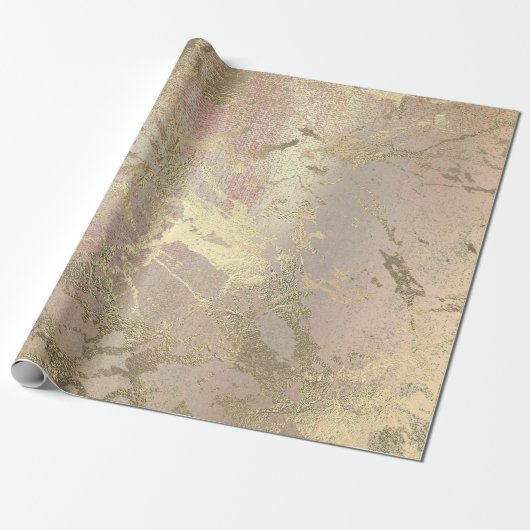 Roze zwarte tekenfilms met gouden marmer VIP Cadeaupapier (Uitgerold)