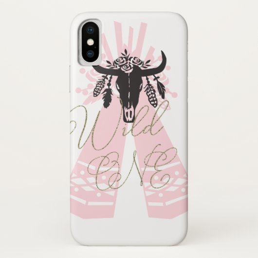 Roze & Zwarte Tepee Pijlen Boho Chic Wilde EEN Case-Mate iPhone Case (Achterkant)