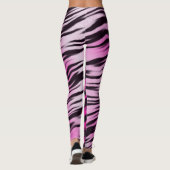 Roze zwarte tijgerstrips printpatroon leggings (Achterkant)