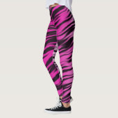 Roze zwarte tijgerstrips printpatroon leggings (Links)