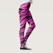 Roze zwarte tijgerstrips printpatroon leggings (Rechts)