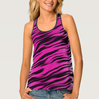Roze zwarte tijgerstrips printpatroon tanktop