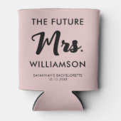 Roze Zwarte Toekomst Juf Achternaam Bachelorette F Blikjeskoeler (Voorkant)