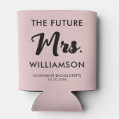 Roze Zwarte Toekomst Juf Achternaam Bachelorette F Blikjeskoeler (Achterkant)