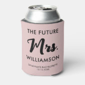 Roze Zwarte Toekomst Juf Achternaam Bachelorette F Blikjeskoeler (Blikje Achterkant)