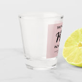 Roze Zwarte Toekomst Mevrouw Achternaam Bacheloret Shot Glas (Links)