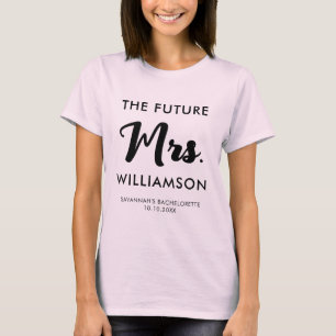 Roze Zwarte Toekomst Mevrouw Achternaam Feest Vier T-shirt