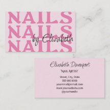 Roze Zwarte Typografie Nagelstudio