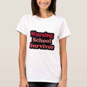 Roze zwarte verpleegschool Survivor T-shirt