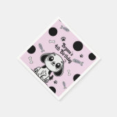 Roze & Zwarte Vis Botten Puppy Hond Verjaardagsfee Servet (Hoek)