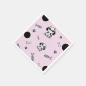 Roze & Zwarte Vis Botten Puppy Hond Verjaardagsfee Servet (Hoek)