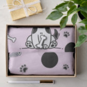 Roze & Zwarte Vis Botten Puppy Hond Verjaardagsfee Tissuepapier (Geschenk)