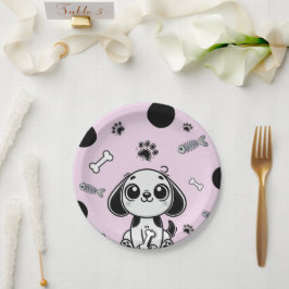 Roze & Zwarte Visbotten Hond Puppy Honden Verjaard Papieren Bordje
