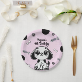Roze & Zwarte Visbotten Hond Puppy Honden Verjaard Papieren Bordje