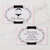 Roze zwarte Visitekaartjes bakkerijproducten (Voorkant / Achterkant)