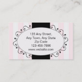 Roze zwarte Visitekaartjes bakkerijproducten (Achterkant)