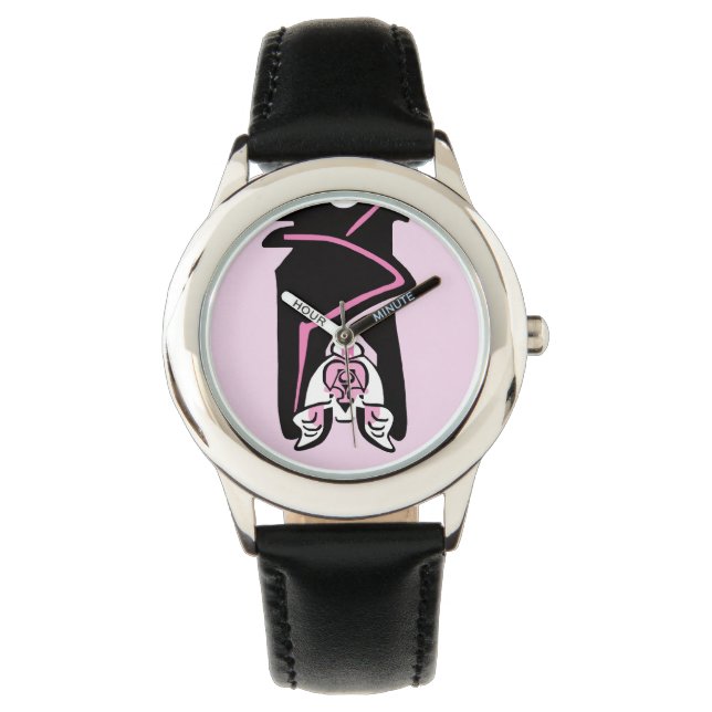 Roze & Zwarte Vleermuis - Wildlife - Natuur - Ecol Horloge (Voorkant)