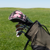 Roze zwarte vlinder en torenbloesems golfheadcover (Insitu)