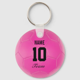 Roze zwarte Voetbal Persoonlijke naam Sleutelhanger