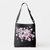 Roze zwarte voetballen sterren monogram crossbody tas (Achterkant)