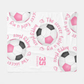 roze zwarte voetbalveld mijn gelukkige plaatstipog fleece deken (Voorkant (Horizontaal))